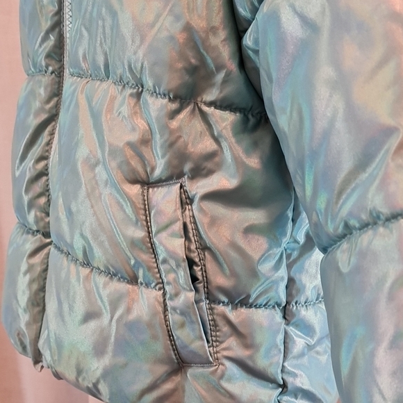 GAP Kids Lt Blue Puffer Jacket New condition, Sherpa lined 3T, front pockets - Picture 4 of 5